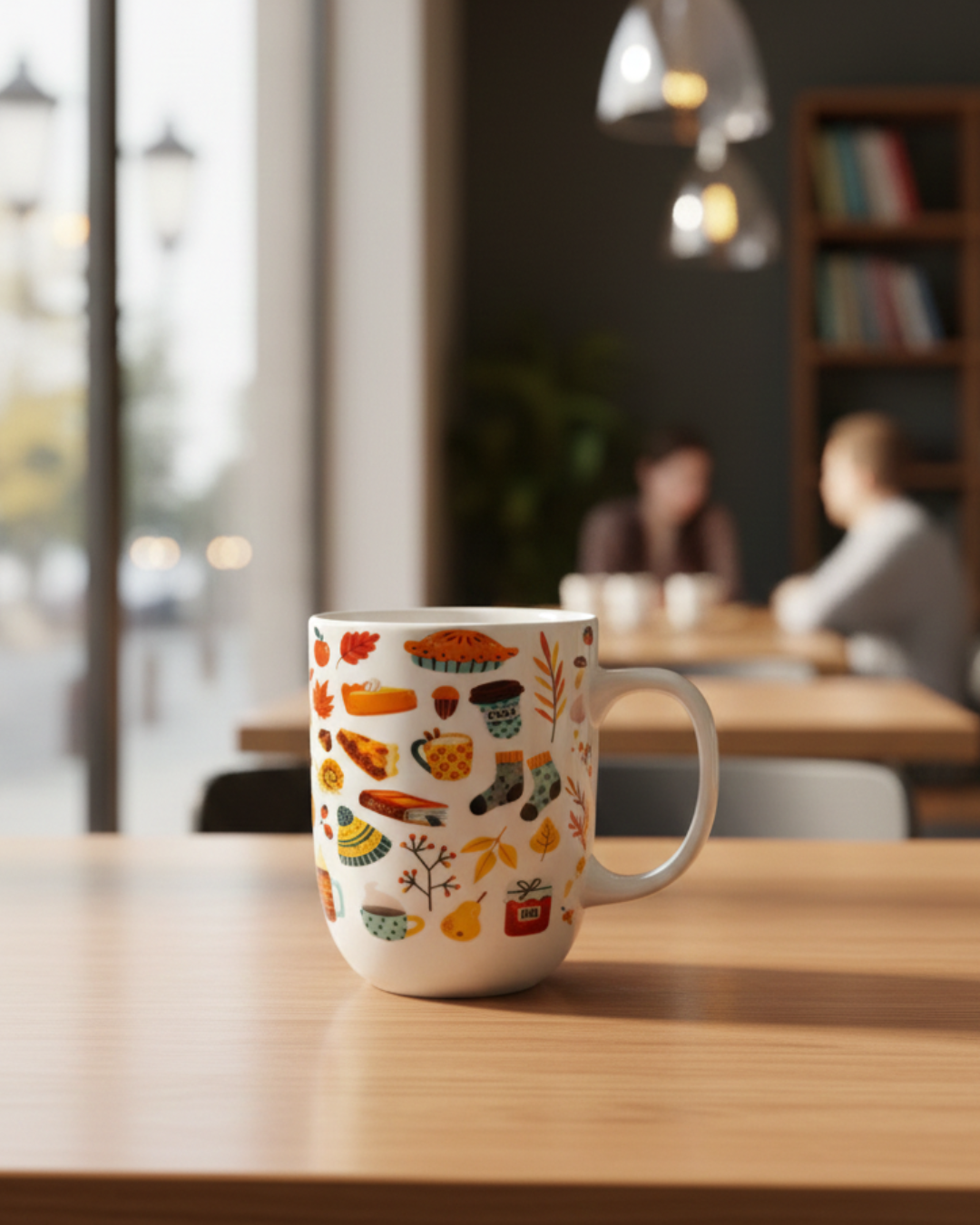 Autumn Cozy Icons Ceramic Mug – 350ml | Warm Fall Coffee & Tea Cup