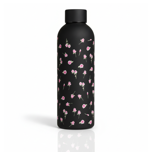 Black Bows Stainless Steel Bottle - Elegant Insulated Water Bottle - Gifteila