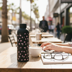 Black Bows Stainless Steel Bottle - Elegant Insulated Water Bottle