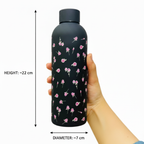 Black Bows Stainless Steel Bottle - Elegant Insulated Water Bottle