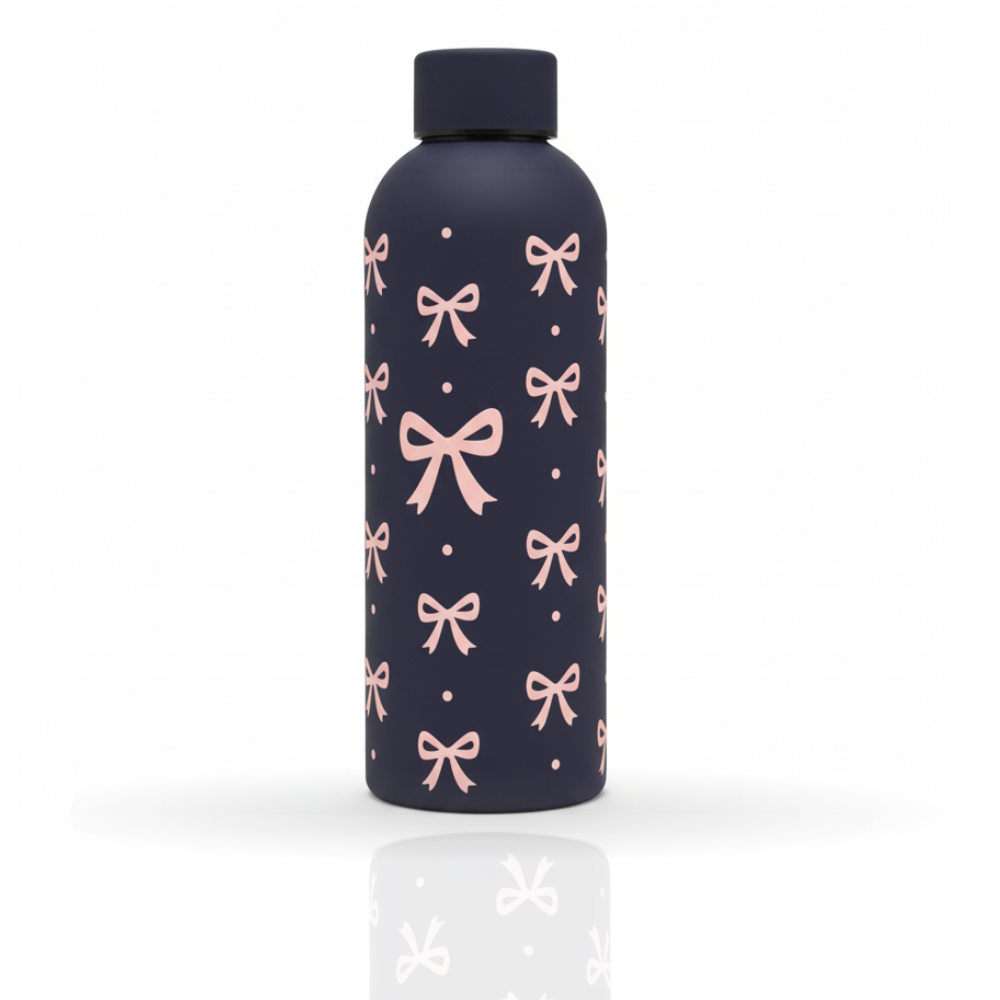 Black Roses Stainless Steel Bottle - Elegant Insulated Water Bottle