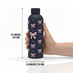 Black Roses Stainless Steel Bottle - Elegant Insulated Water Bottle