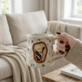 Ivory Bloom Ceramic Mug – Handcrafted Floral Design | Premium Coffee Cup - Gifteila