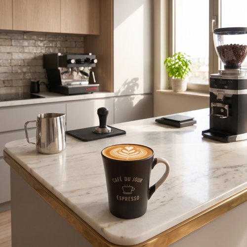 Café Du Jour Matte Black 90-120ml Cup