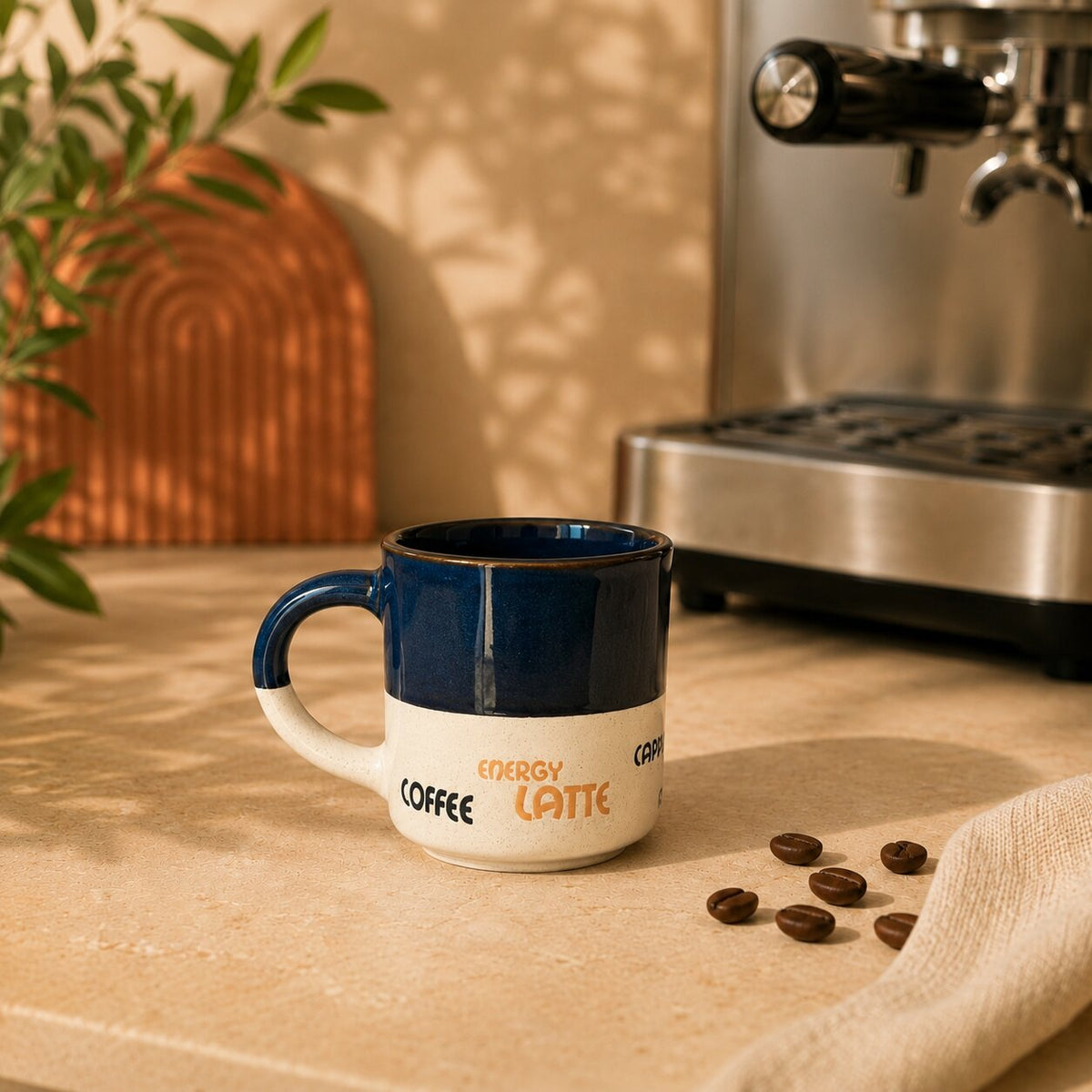 Blue & Cream Cappuccino Blue Mug 200ml