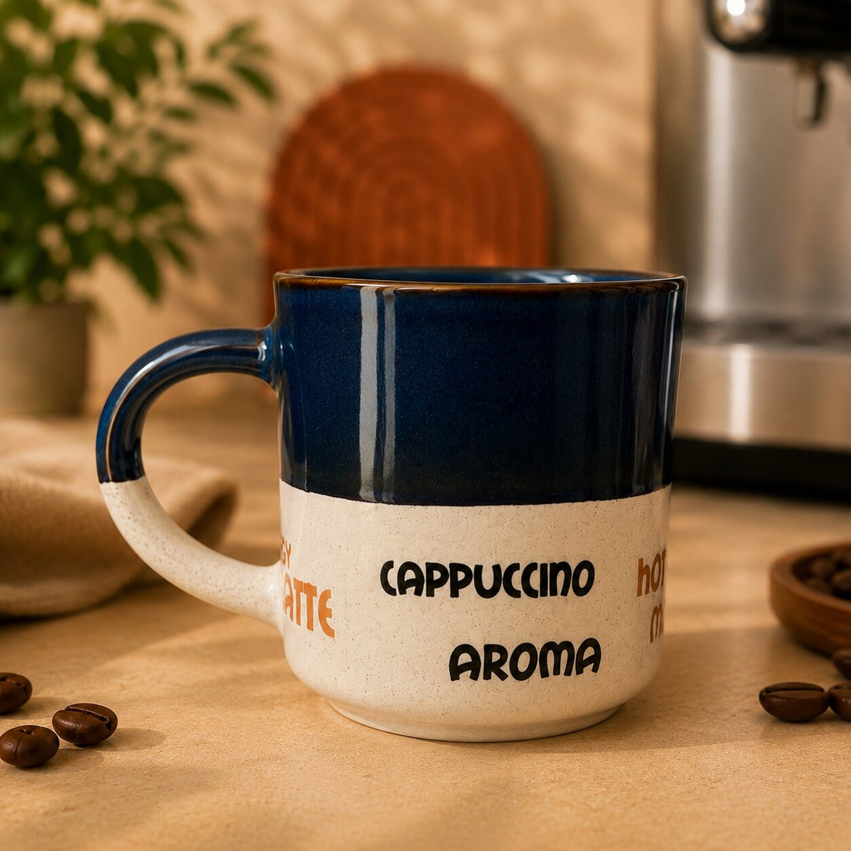 Blue & Cream Cappuccino Blue Mug 200ml