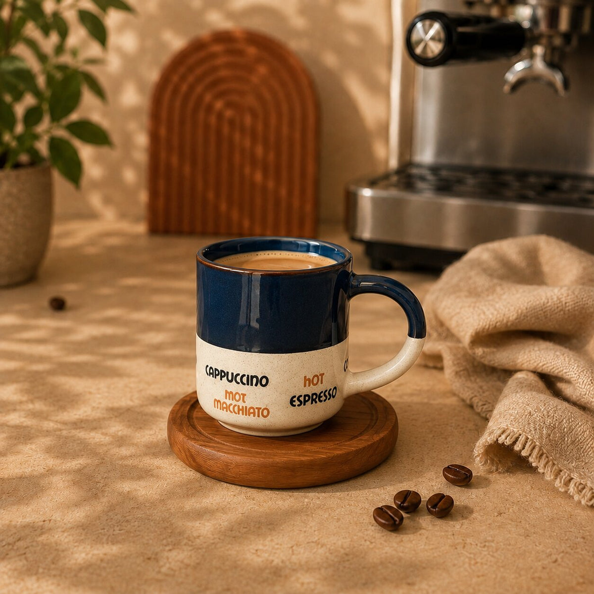 Blue & Cream Cappuccino Blue Mug 200ml