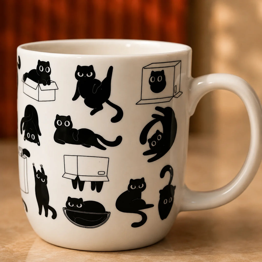Cute Black Cats Mug – 350ml