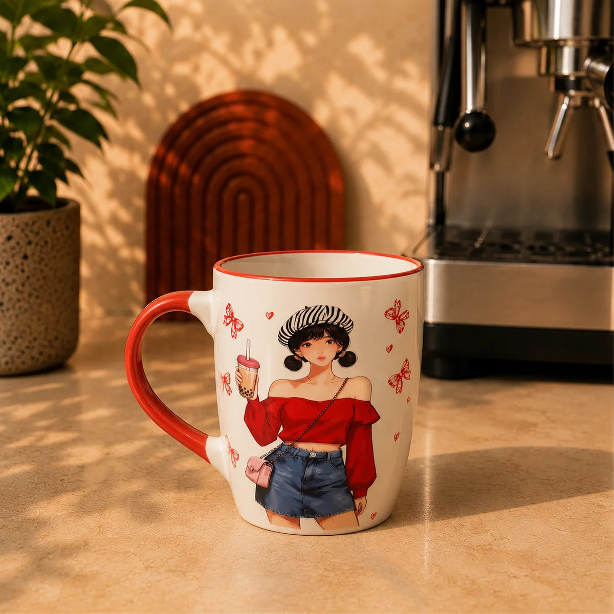 Stylish Girl Bubble Tea Mug