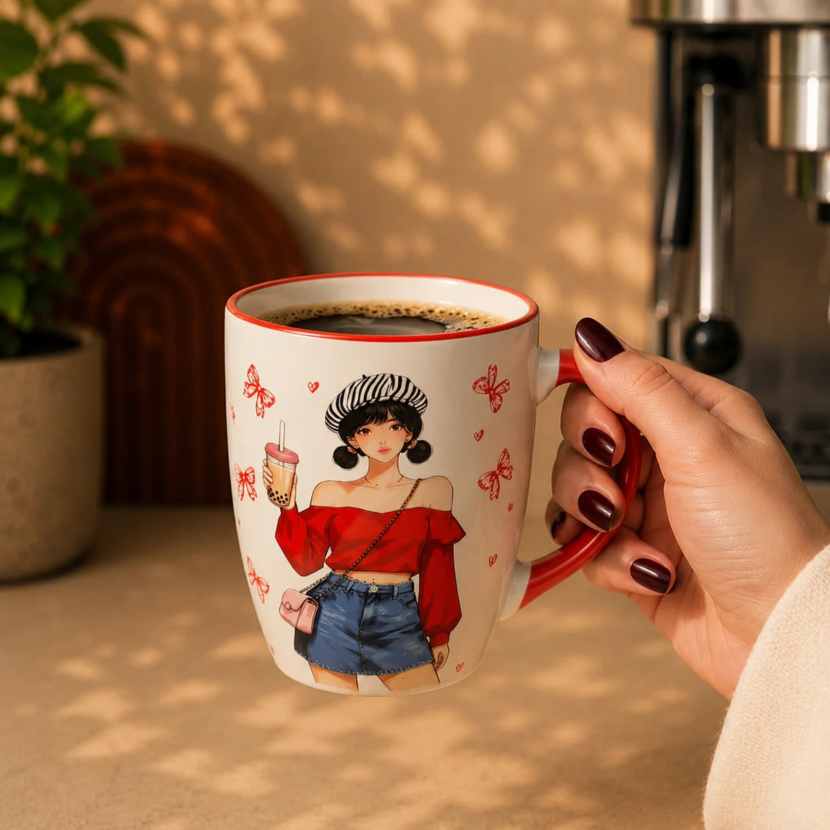 Stylish Girl Bubble Tea Mug