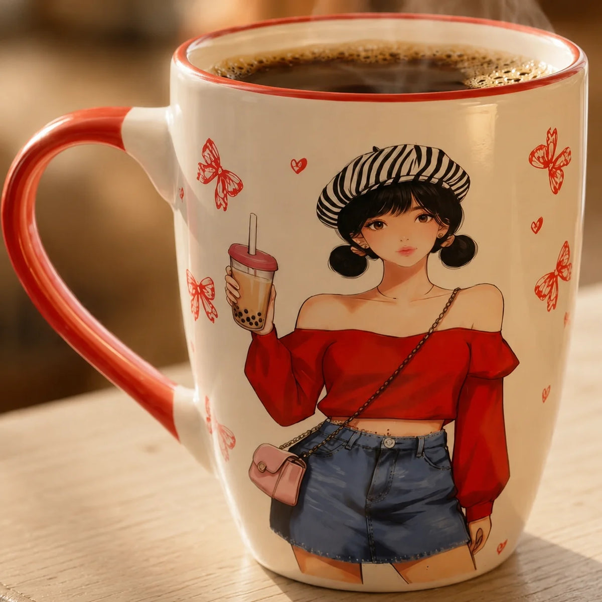 Stylish Girl Bubble Tea Mug