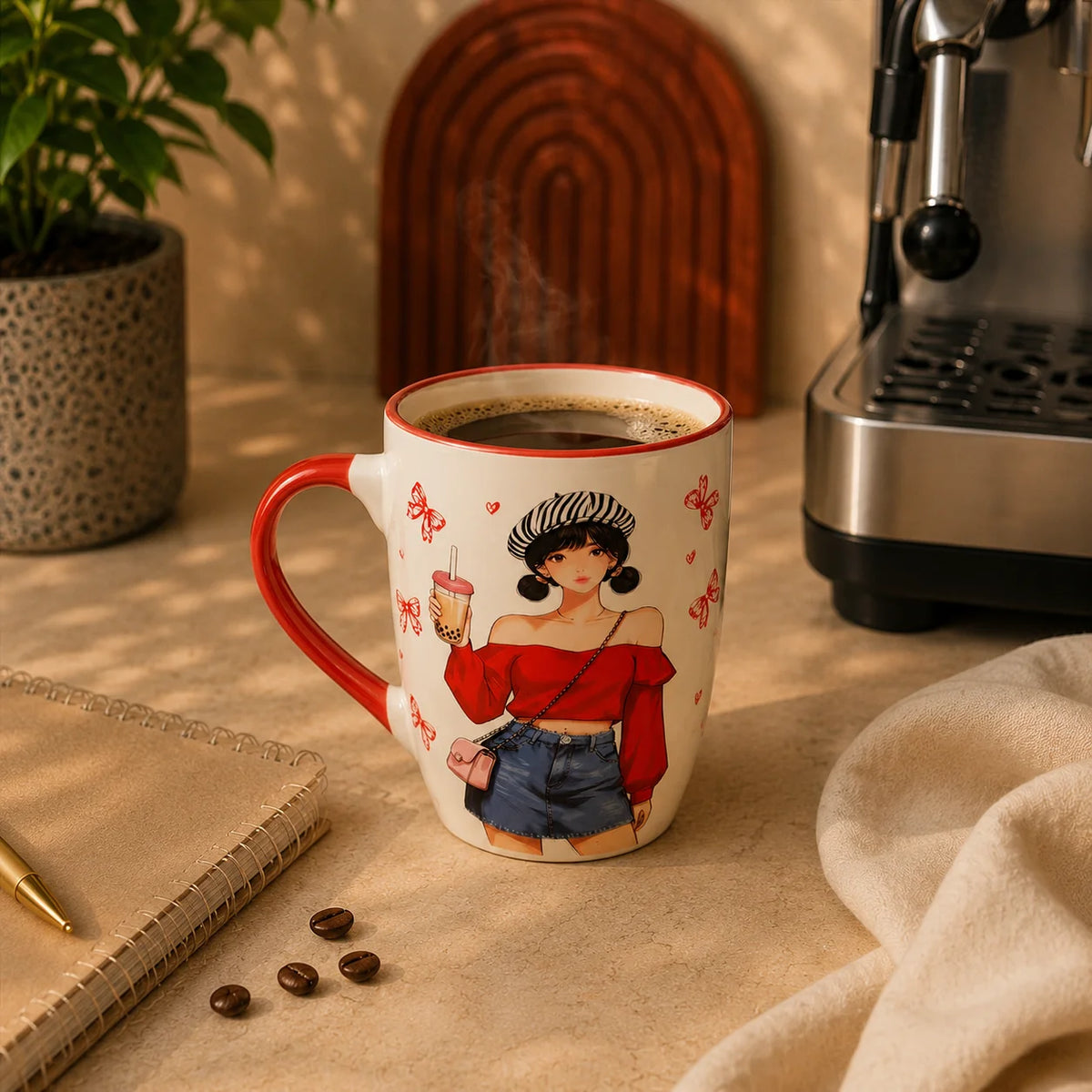 Stylish Girl Bubble Tea Mug