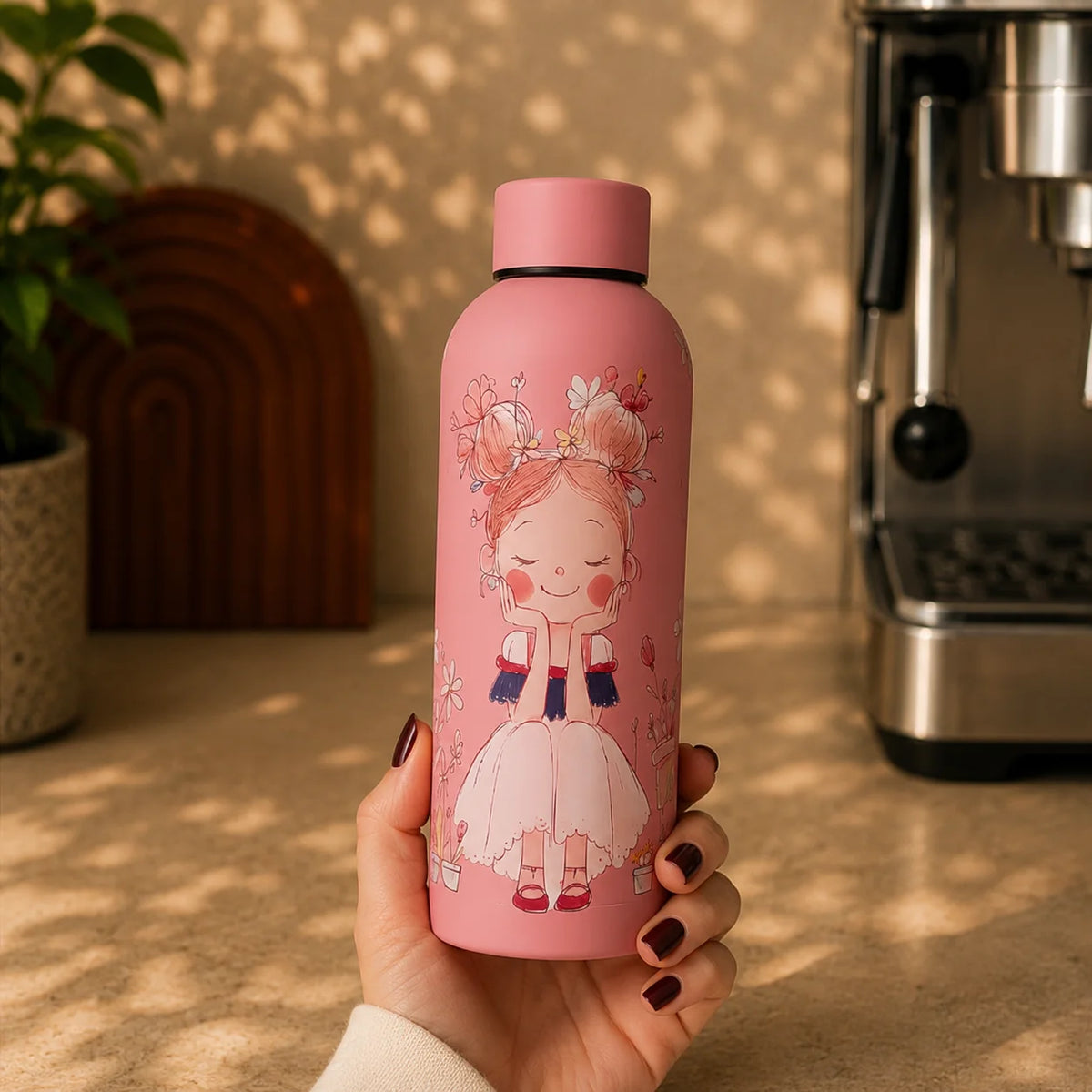 Pink Stainless Steel Water Bottle 500ml