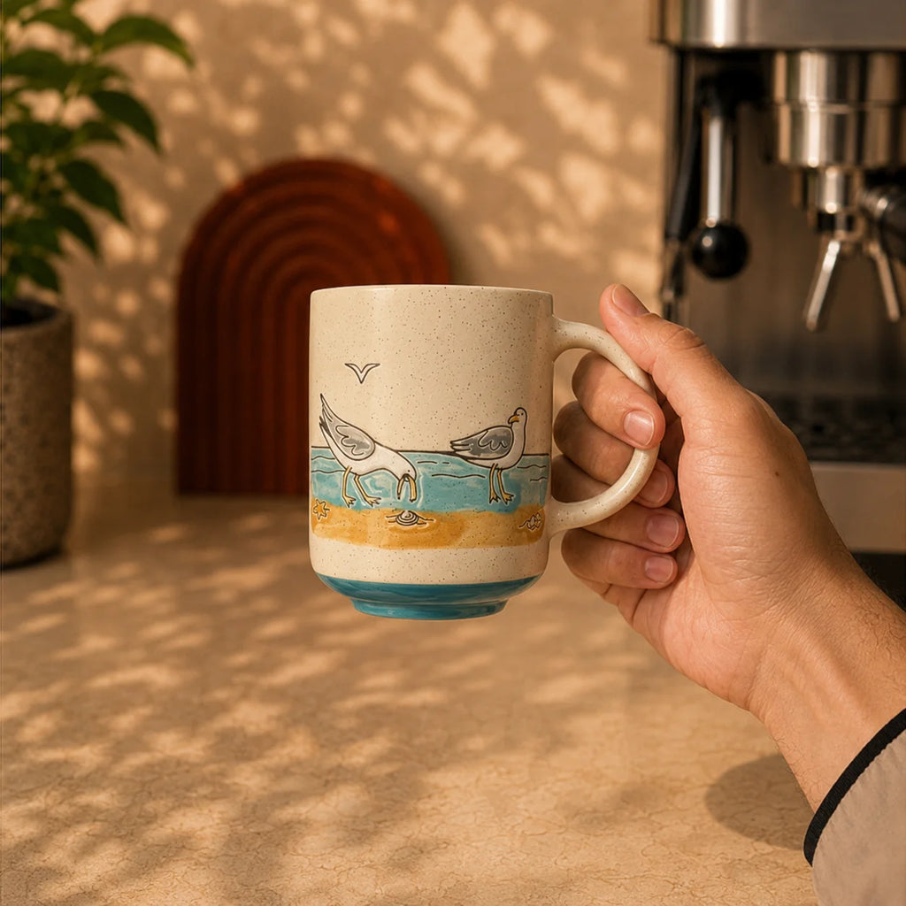 Seaside Birds & Waves Mug 500ml