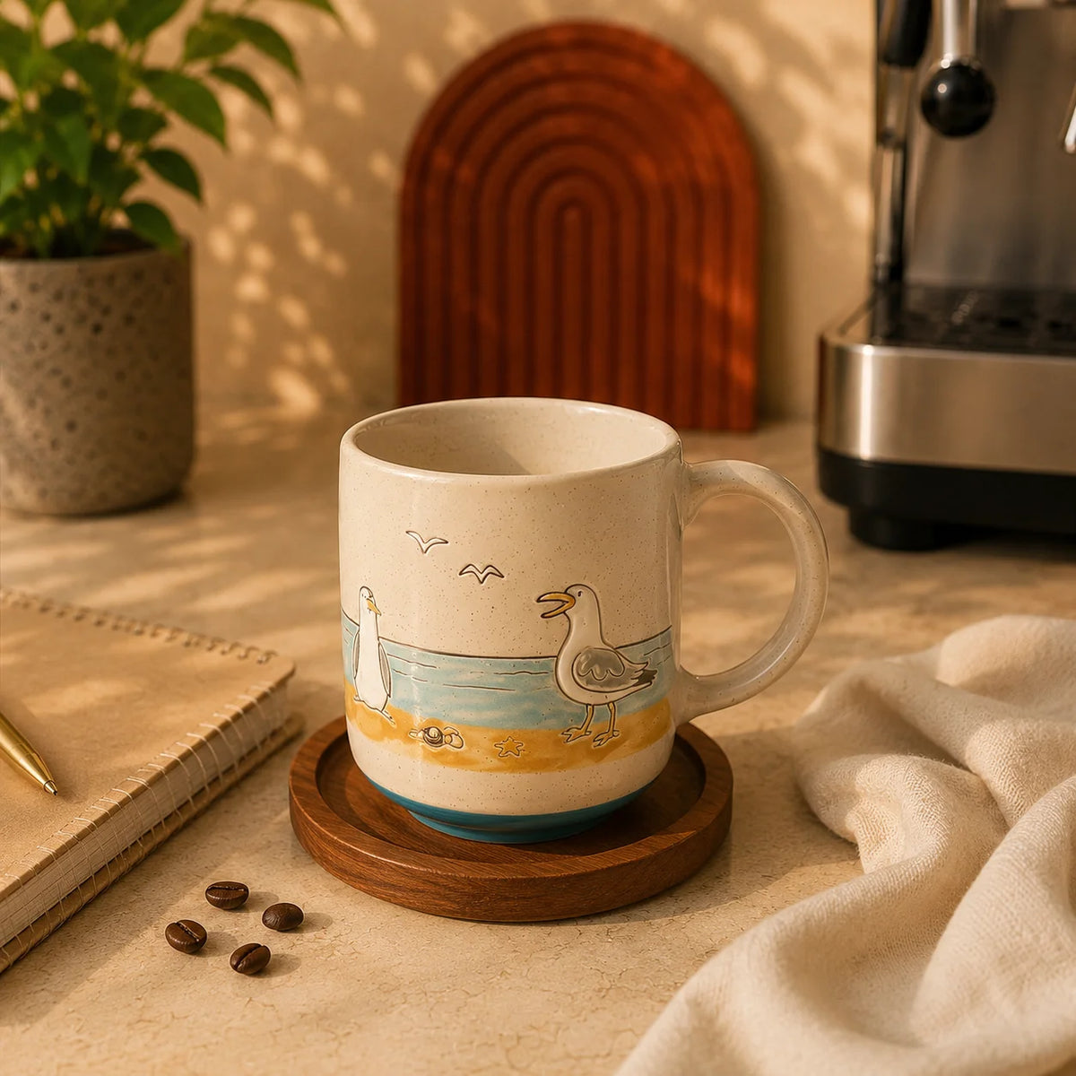 Seaside Birds & Waves Mug 500ml
