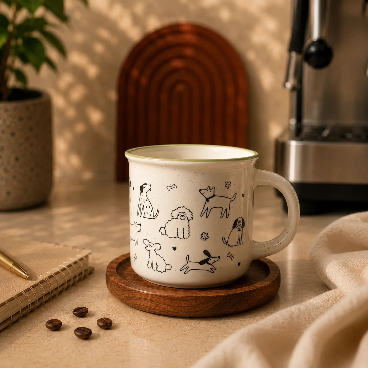 Cute Dog Coffee Mug 310ml – Clean Minimal Style