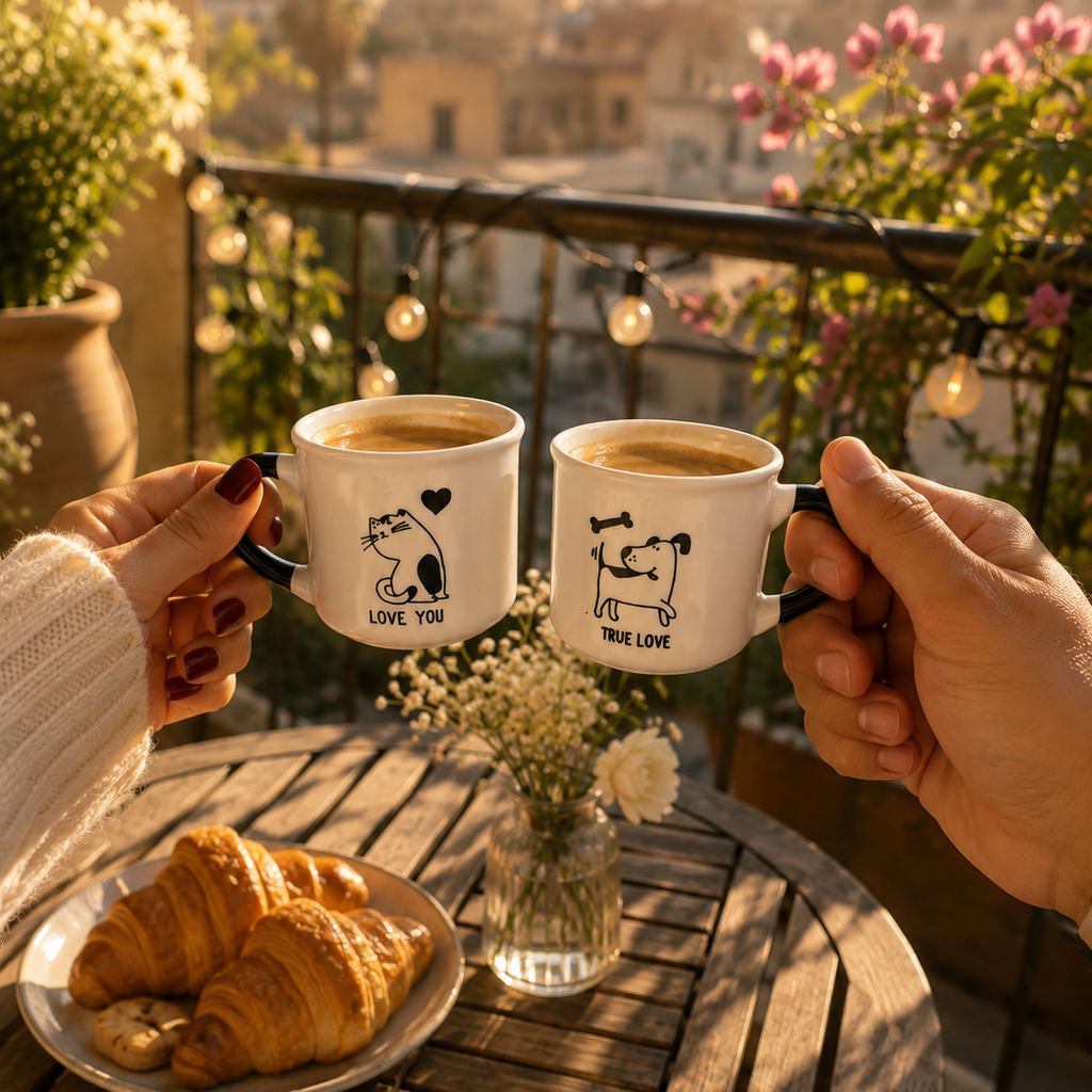 Cat & Dog Couple Mug Bundle 90ml