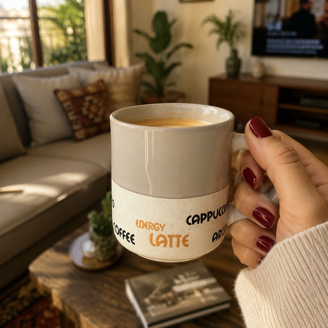 Coffee Lover Ceramic Mug – 200ml | Latte, Espresso & Cappuccino Design