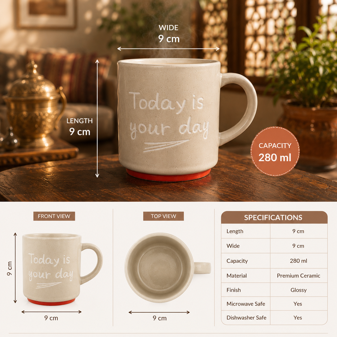 Today Is Your Day Ceramic Coffee Mug 280ml