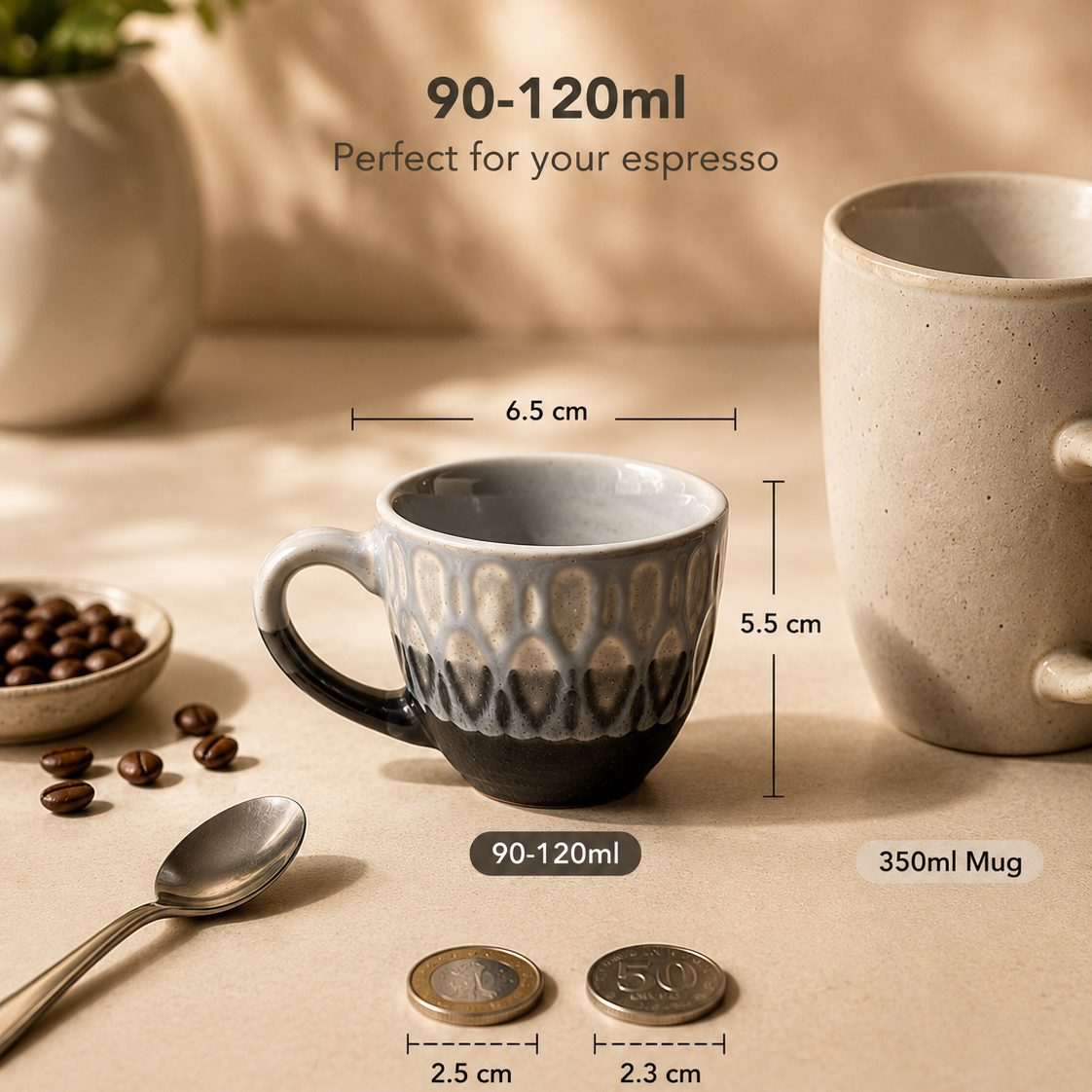 Nordic Stone Espresso Mug – 90–120ml