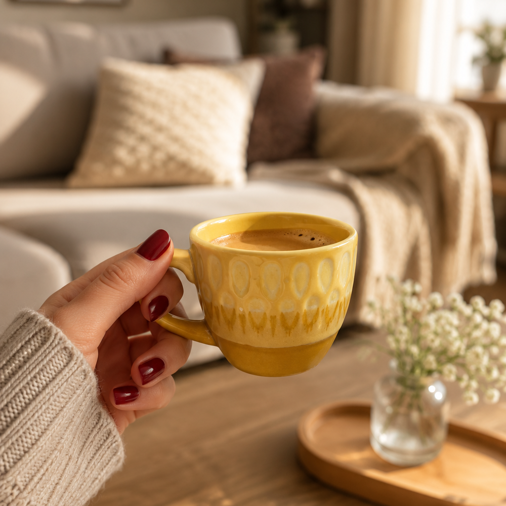 Golden Ember Espresso Cup – 90–120ml