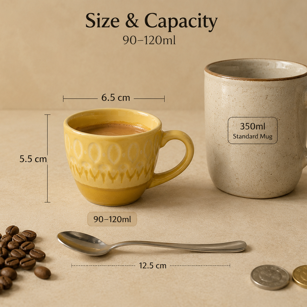 Golden Ember Espresso Cup – 90–120ml