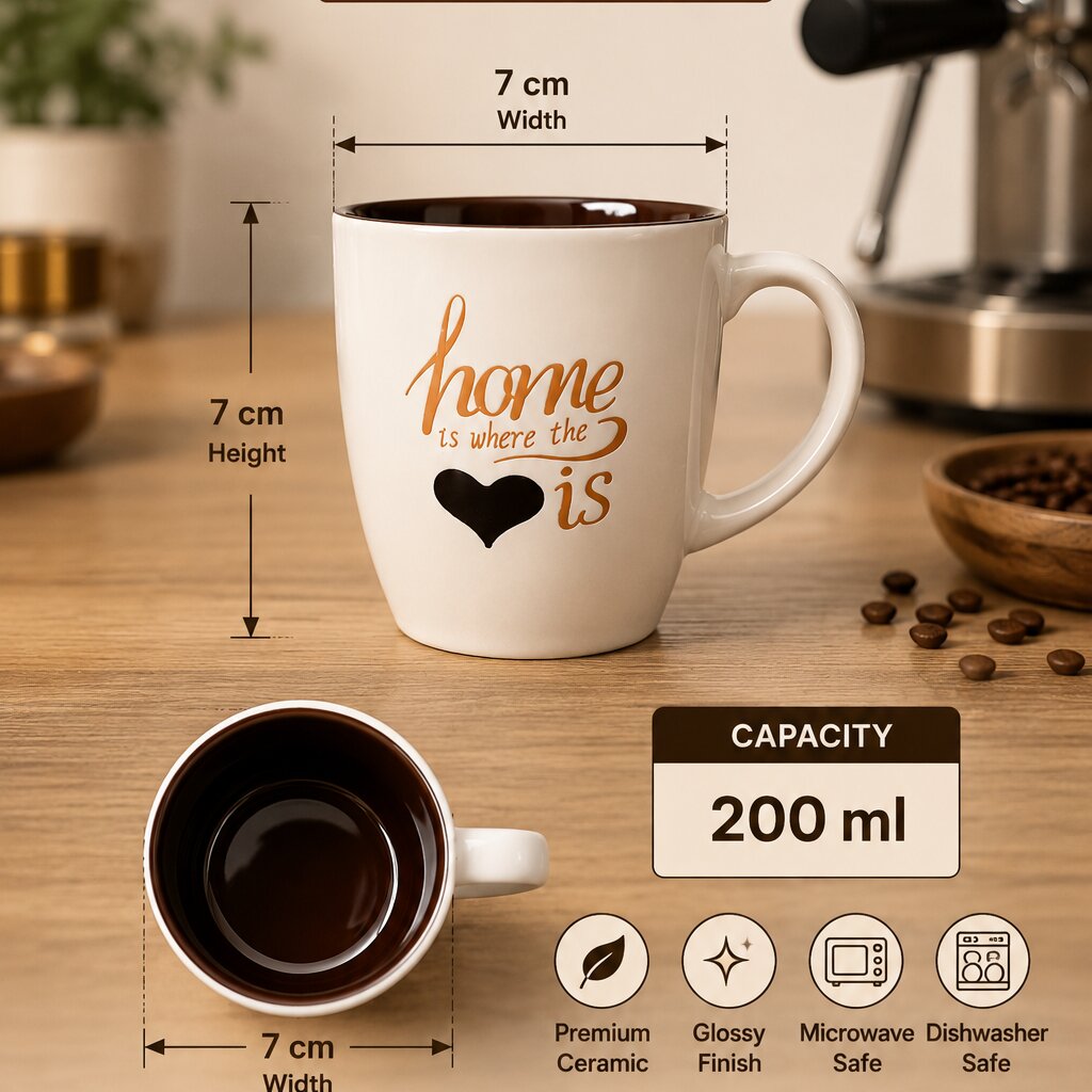 Home Is Where the Heart Is Coffee Mug 200ml