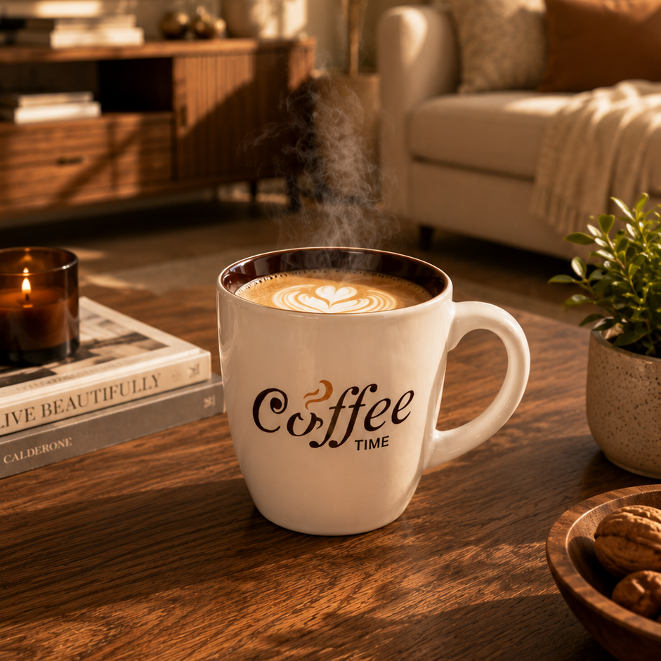 White Ceramic Coffee Mug 200ml