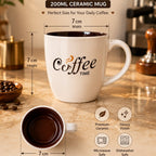 White Ceramic Coffee Mug 200ml