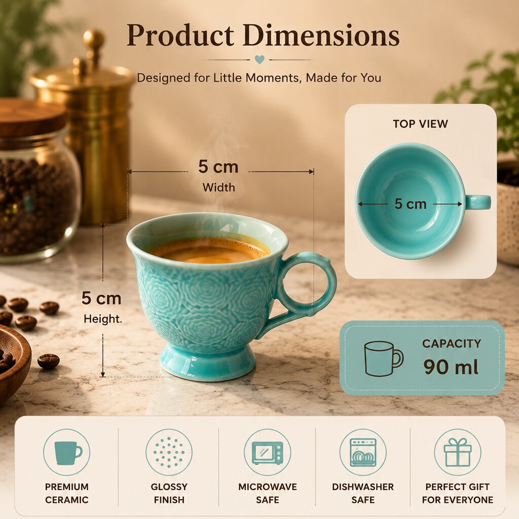 Turquoise  Espresso Cup 90ml