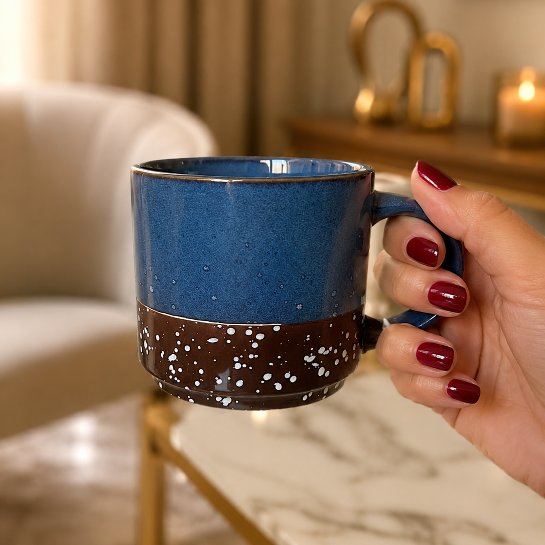 Speckled Blue Coffee Mug 350ml
