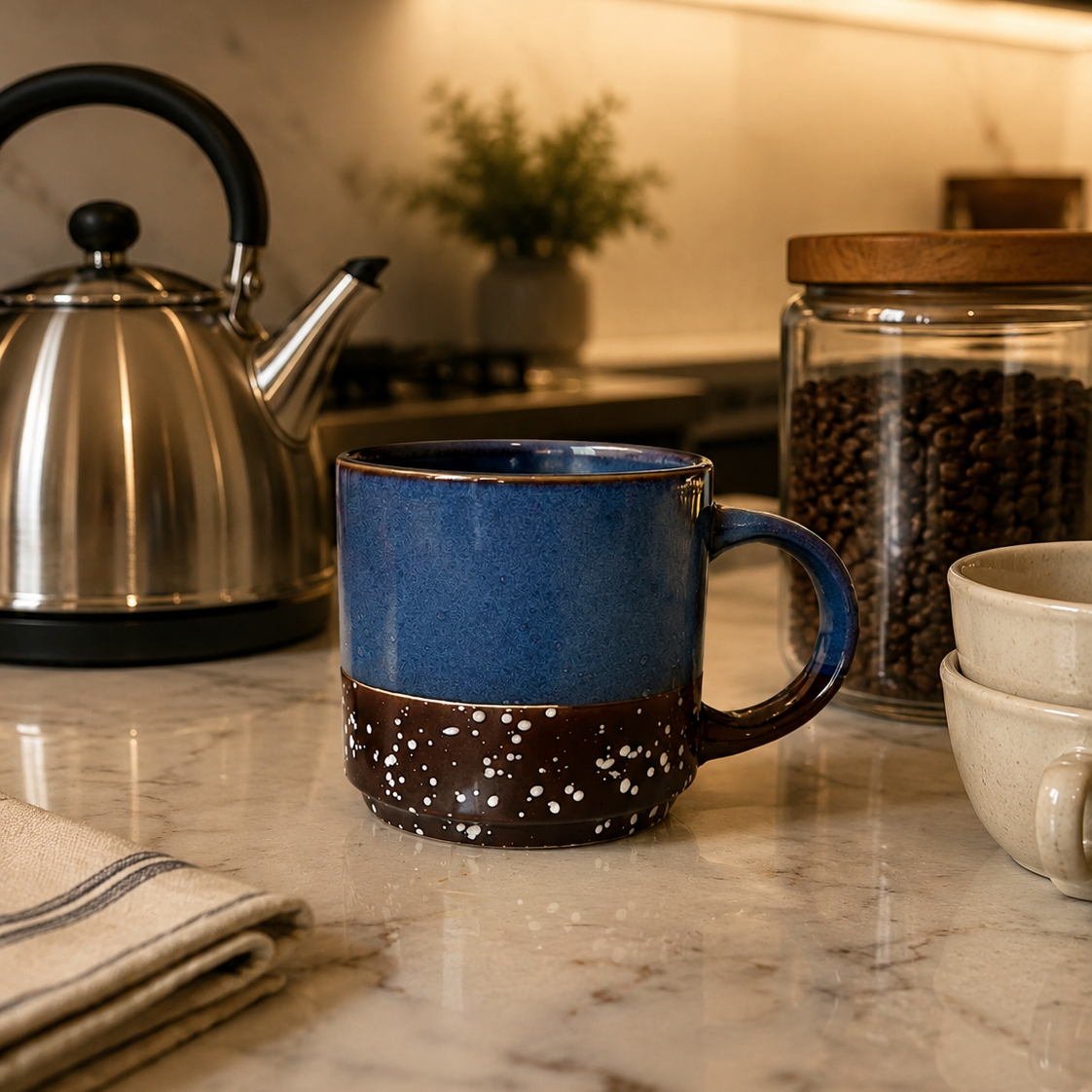 Speckled Blue Coffee Mug 350ml