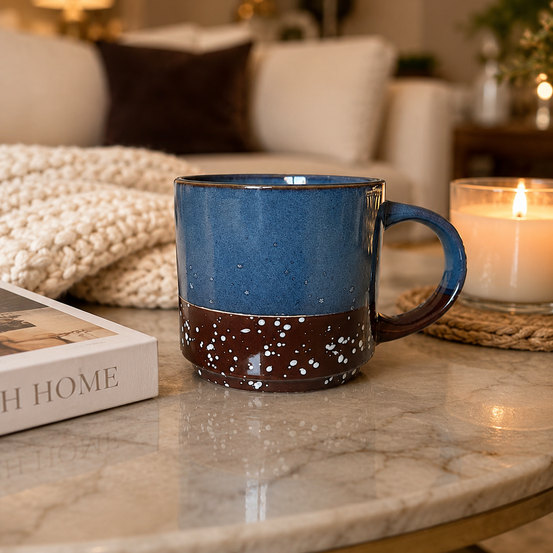 Speckled Blue Coffee Mug 350ml