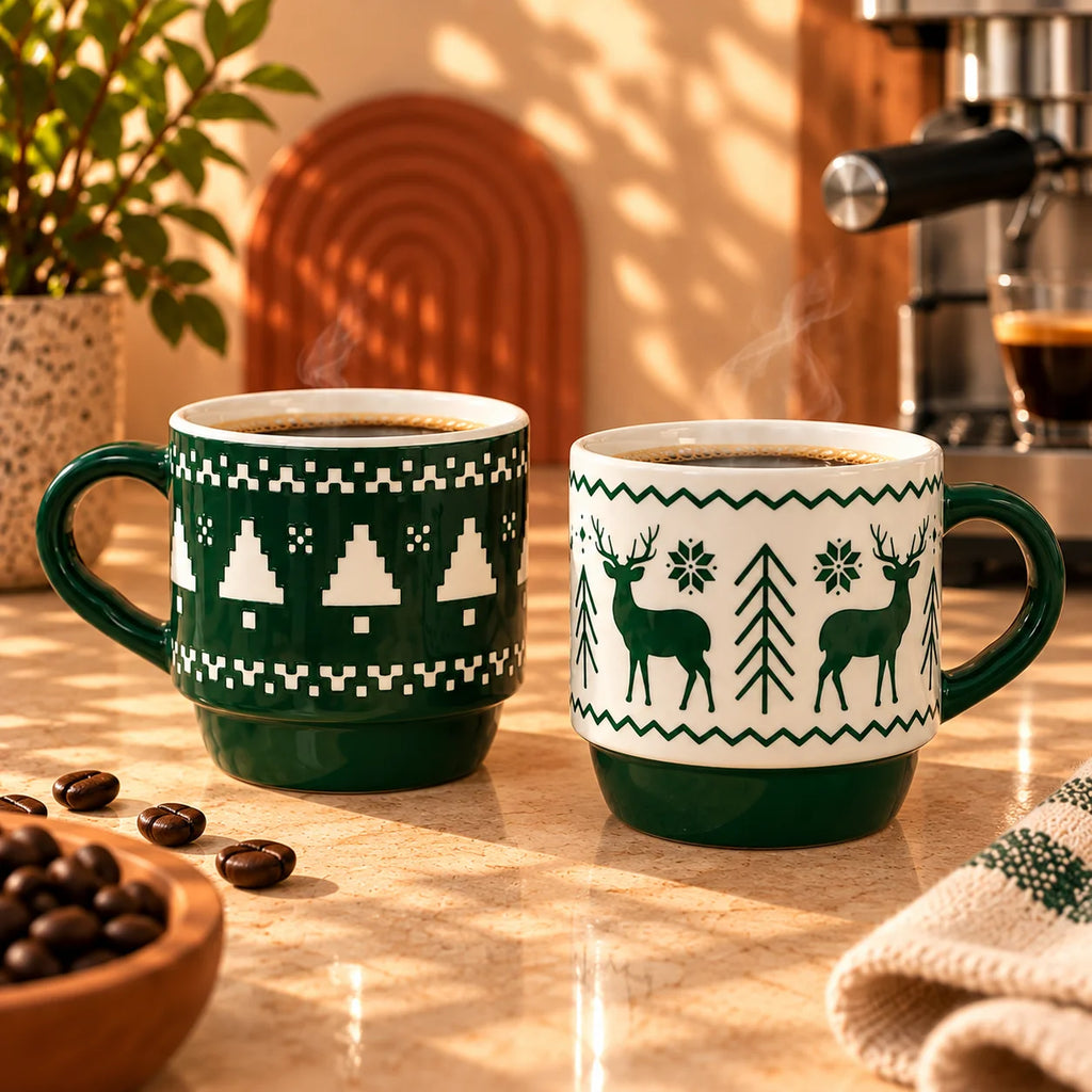 Green Christmas Duo Mug Bundle, 310ml each - photo 3