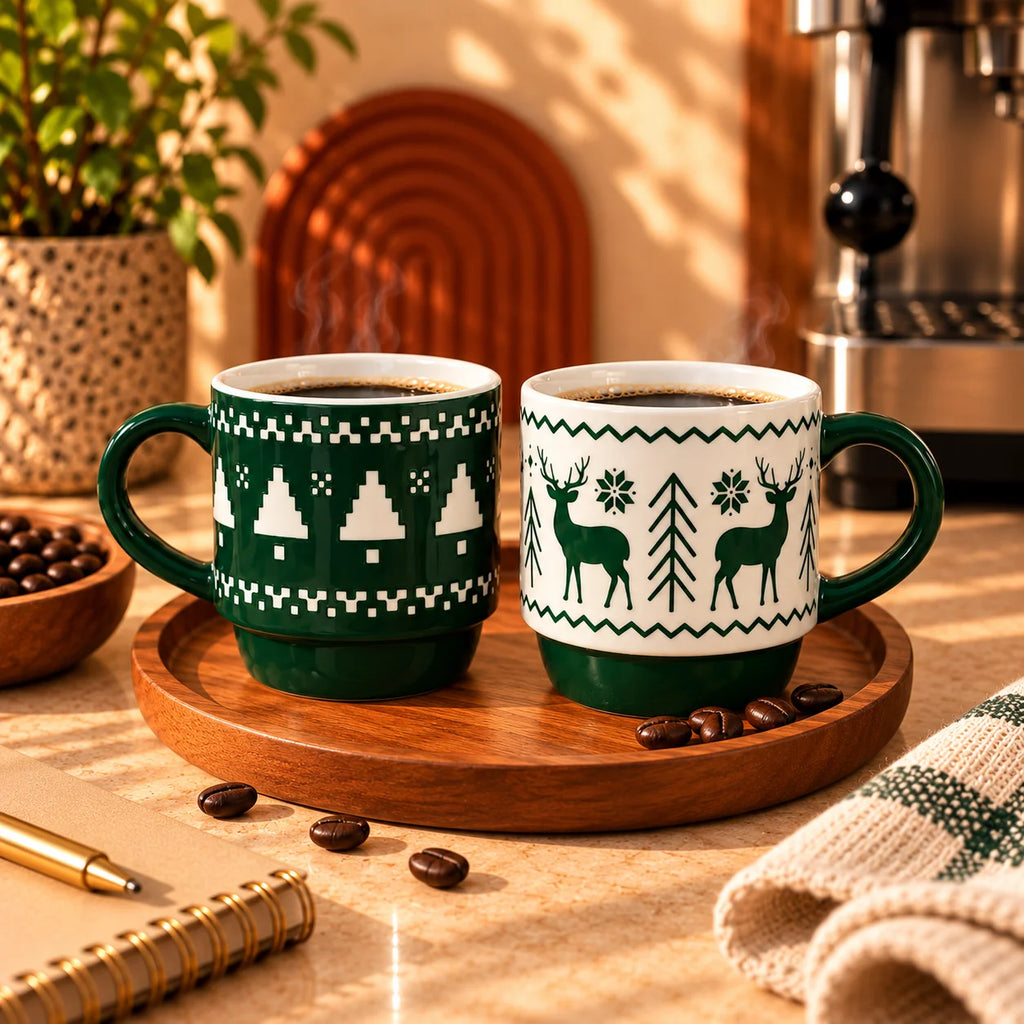 Green Christmas Duo Mug Bundle, 310ml each - photo 4