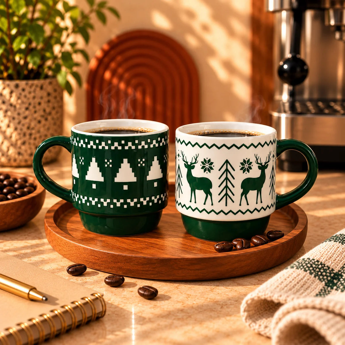 Green Christmas Duo Mug Bundle, 310ml each - photo 4