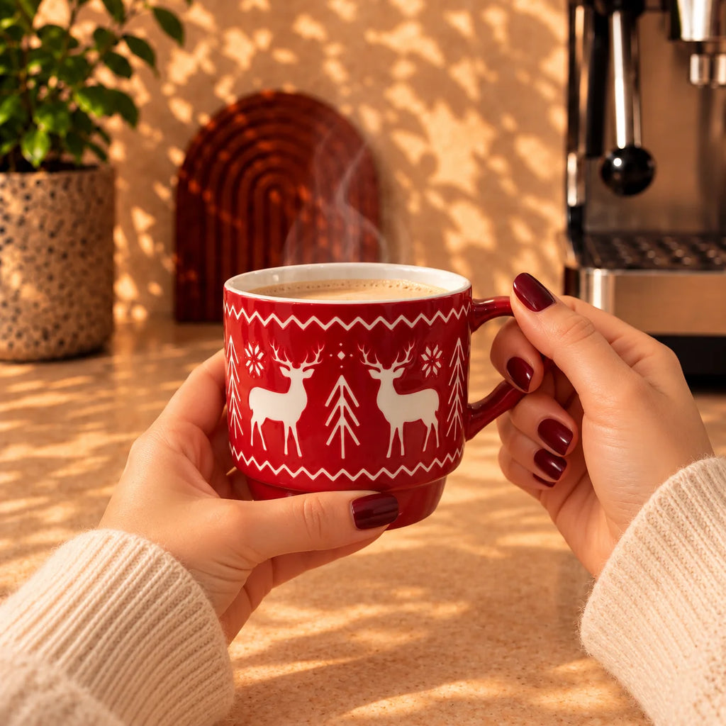 Red Reindeer Mug – 310ml - ceramic mug, view 3 of 6