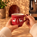Red Reindeer Mug – 310ml - ceramic mug, view 3 of 6