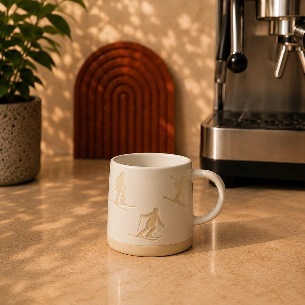 White Ski Silhouette Mug 350ml