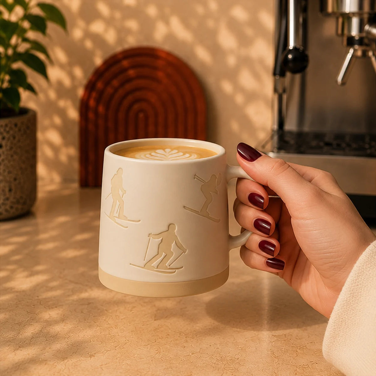 White Ski Silhouette Mug 350ml