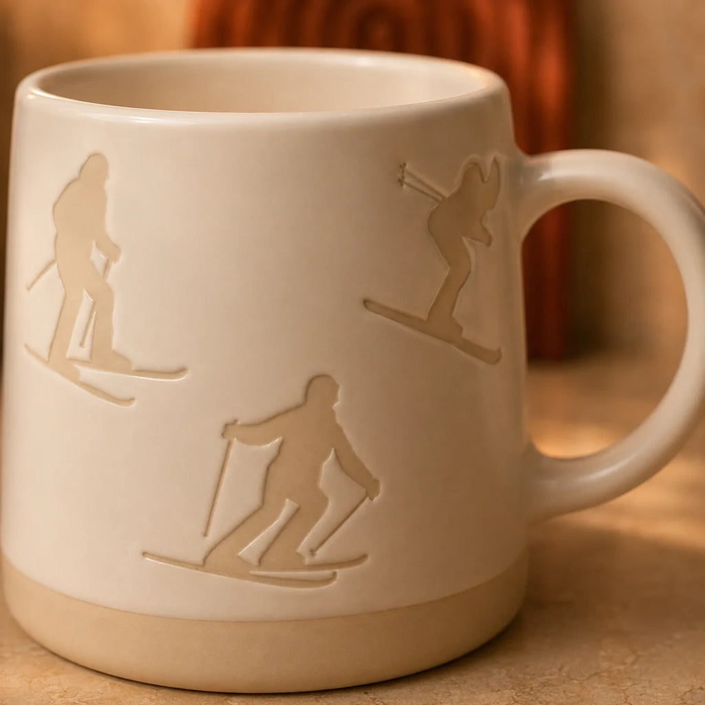 White Ski Silhouette Mug 350ml