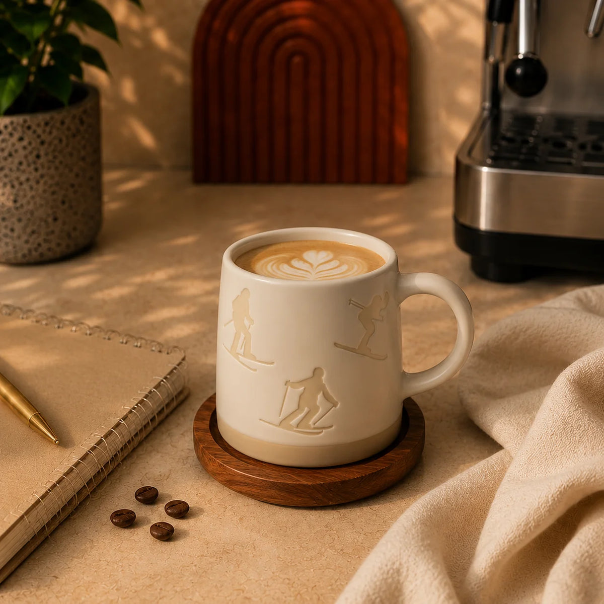 White Ski Silhouette Mug 350ml