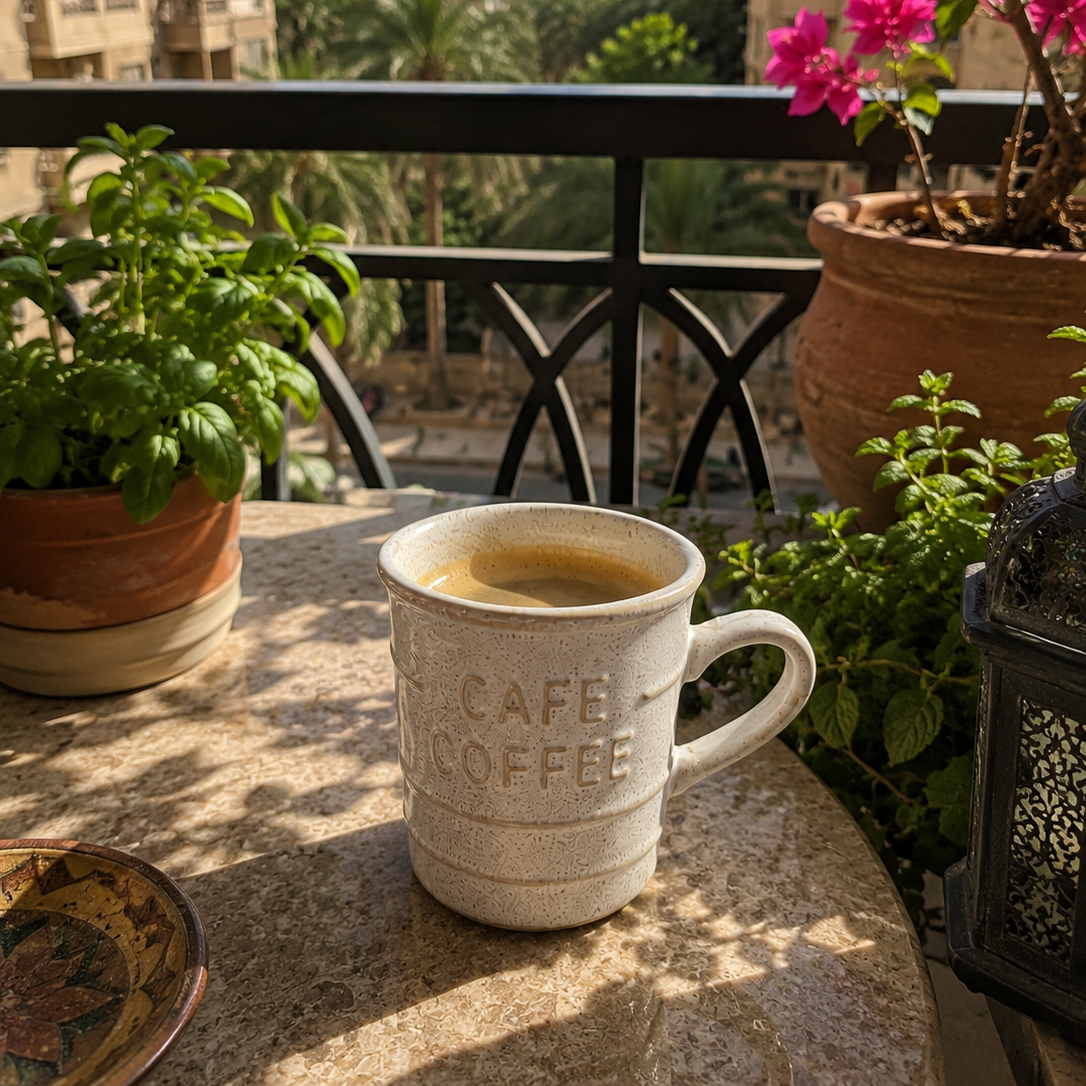 Rustic Café Embossed Ceramic Espresso Cup – 140ml