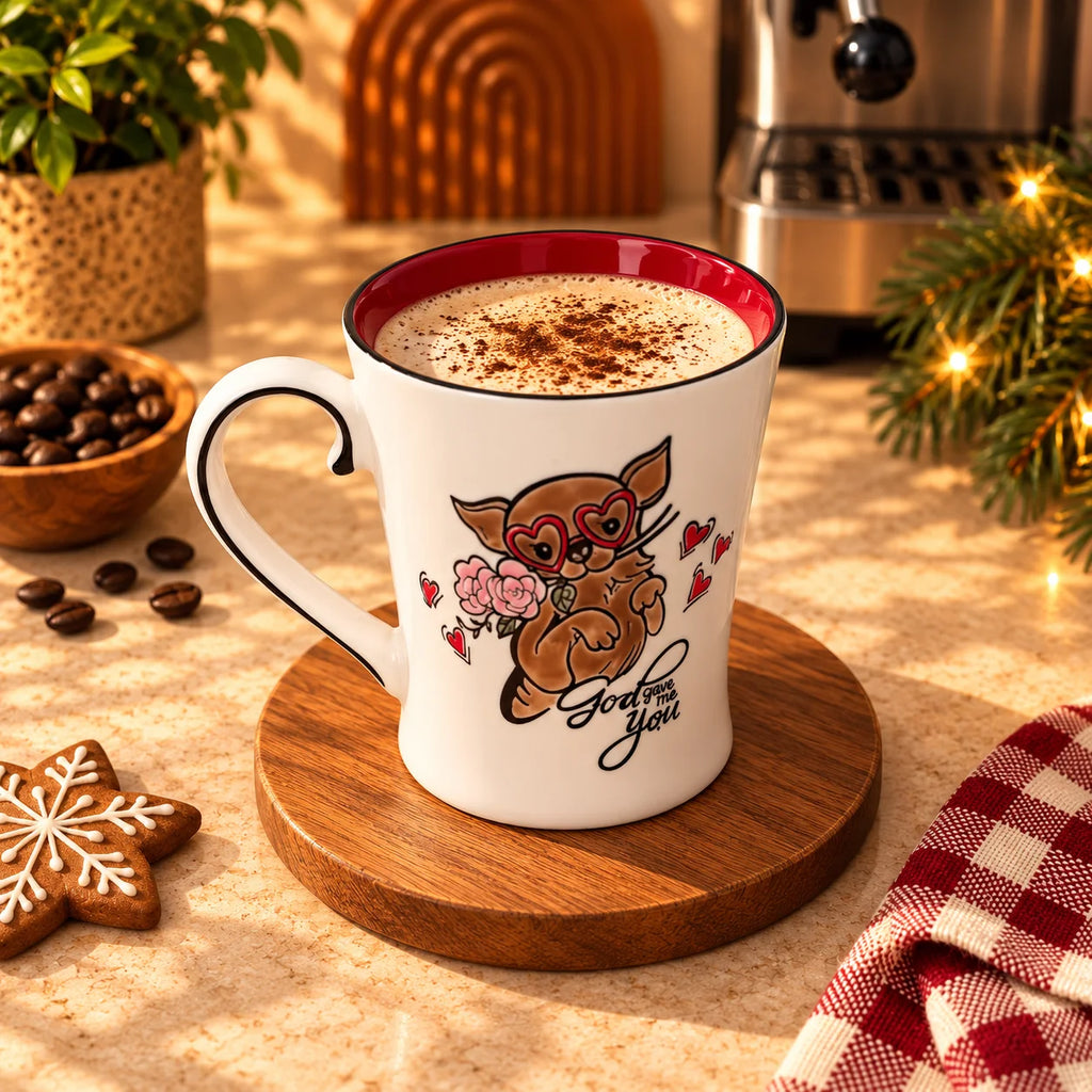 Chihuahua Love Mug – White with Red Interior, 400ml – view 3