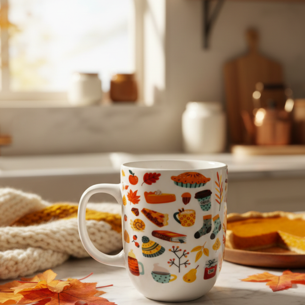 Autumn Cozy Icons Ceramic Mug 350ml