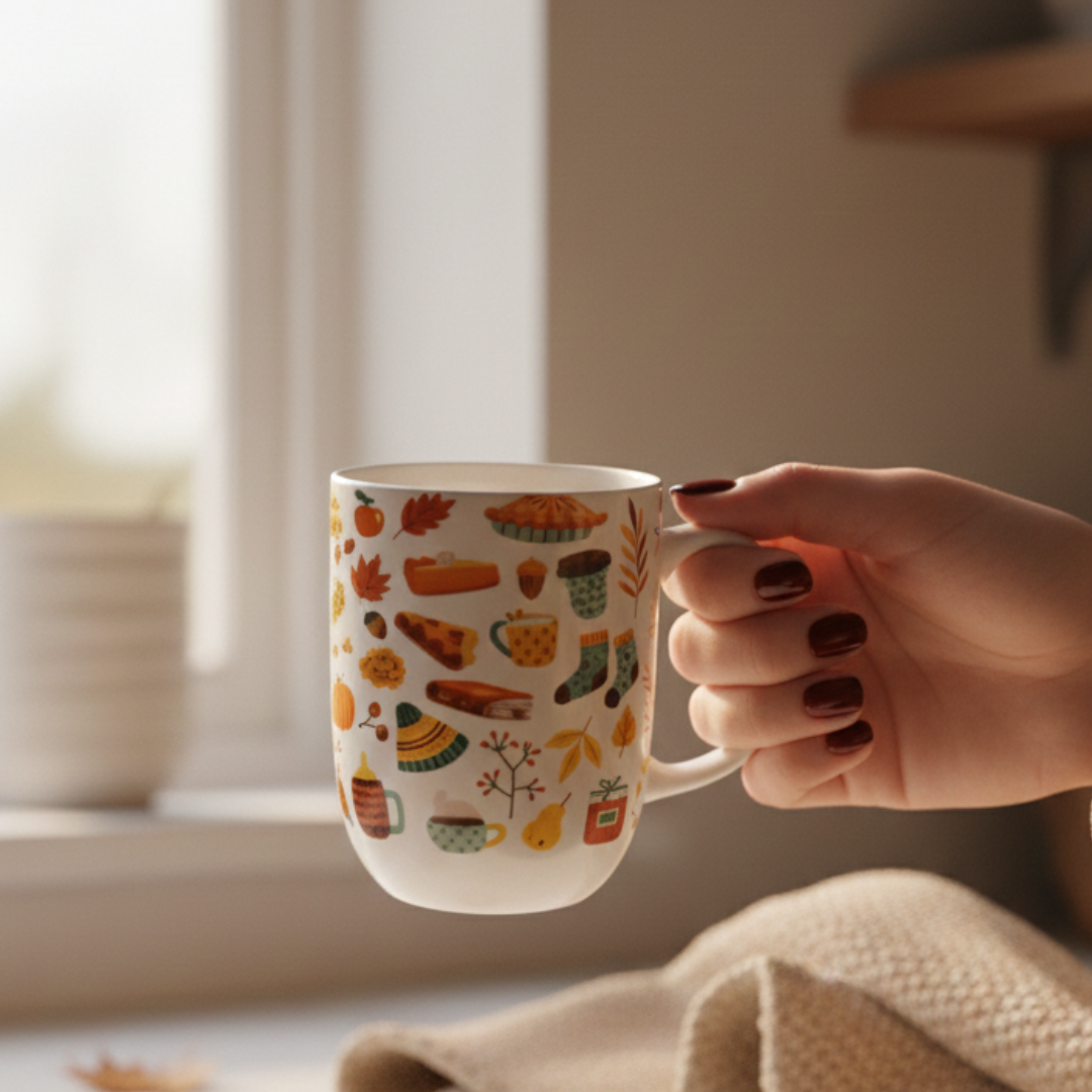 Autumn Cozy Icons Ceramic Mug 350ml