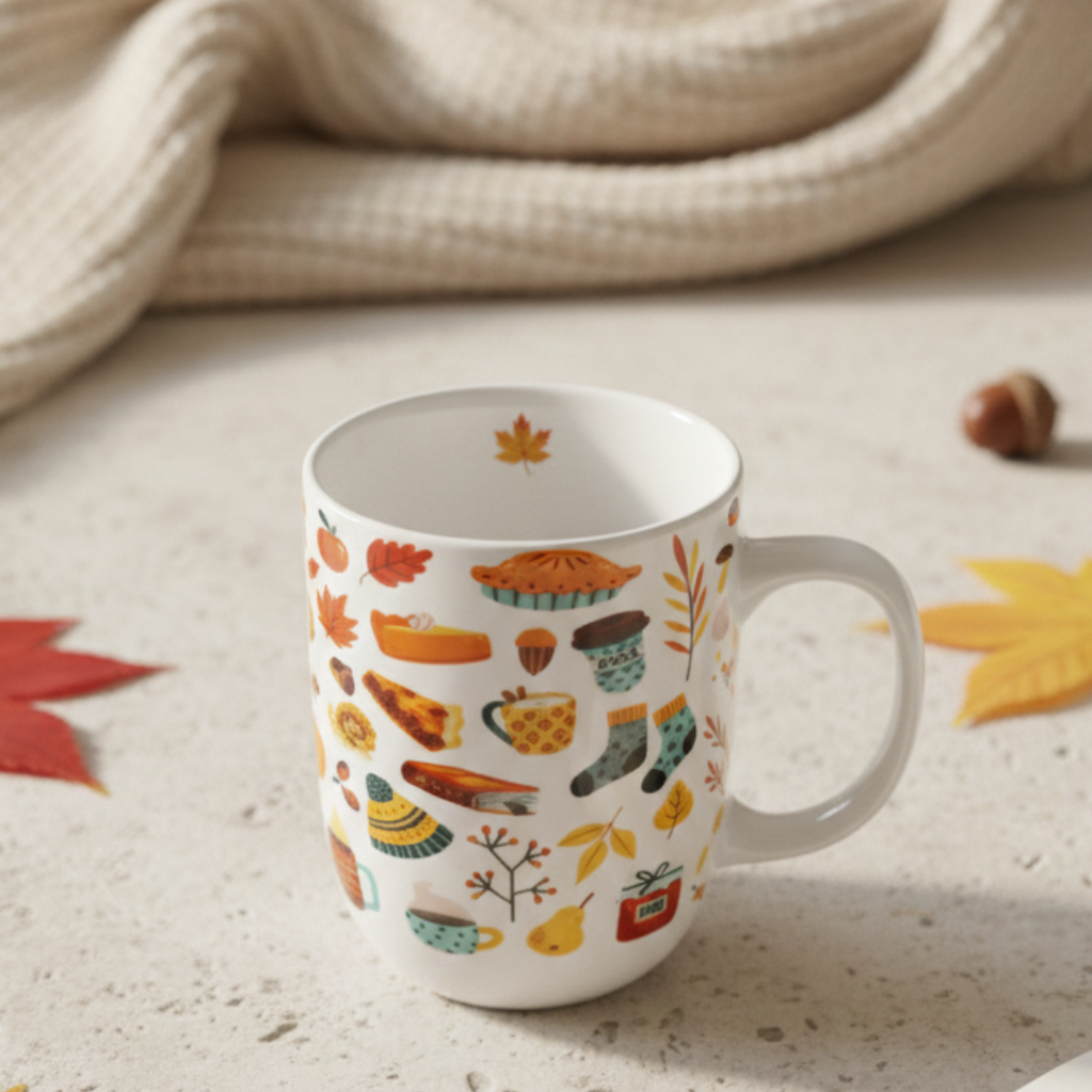 Autumn Cozy Icons Ceramic Mug 350ml