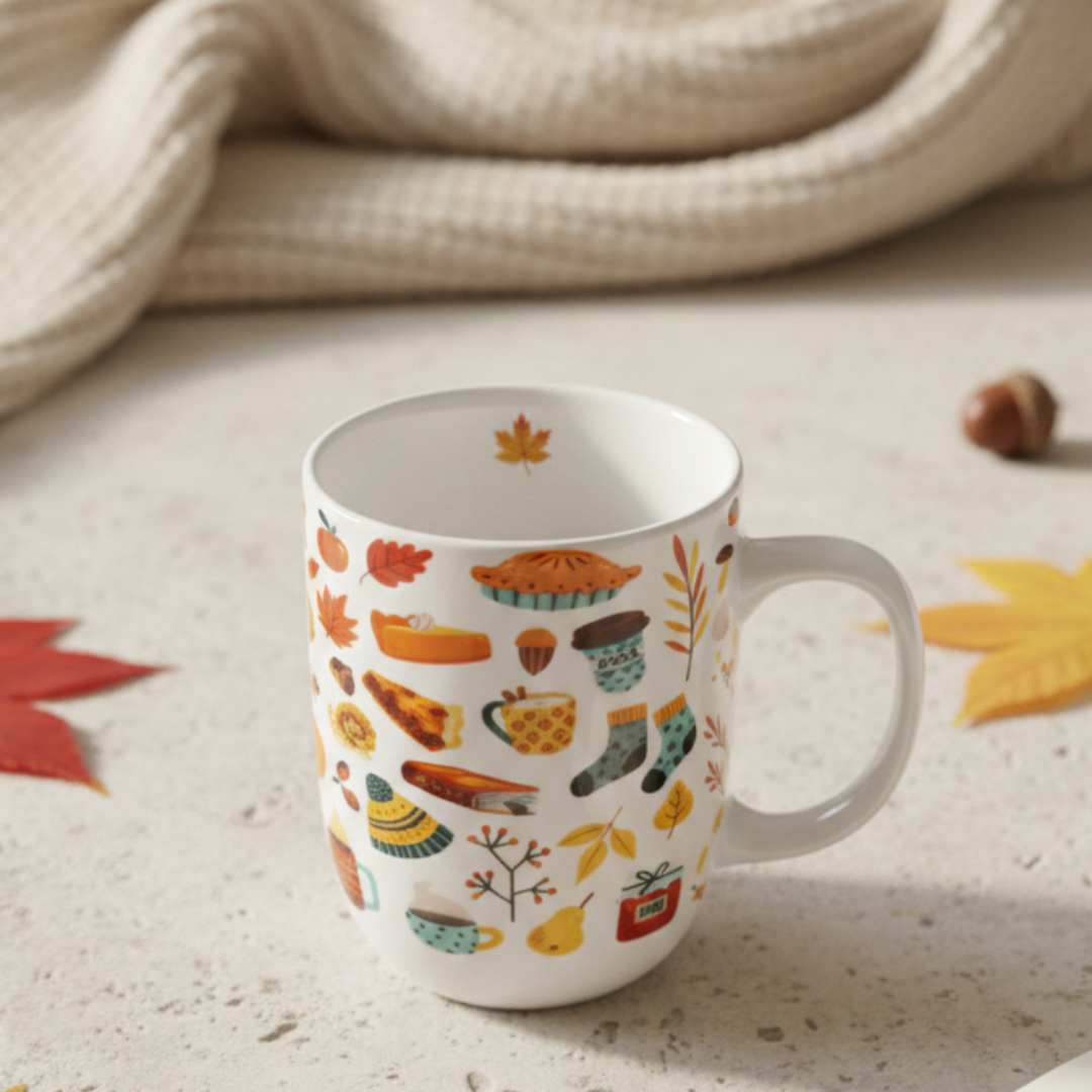 Autumn Cozy Icons Ceramic Mug 350ml
