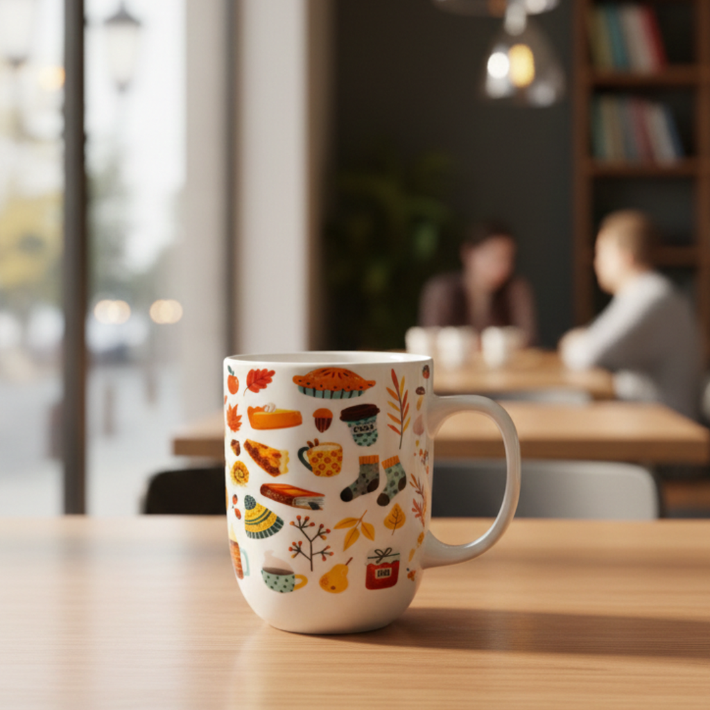 Autumn Cozy Icons Ceramic Mug 350ml