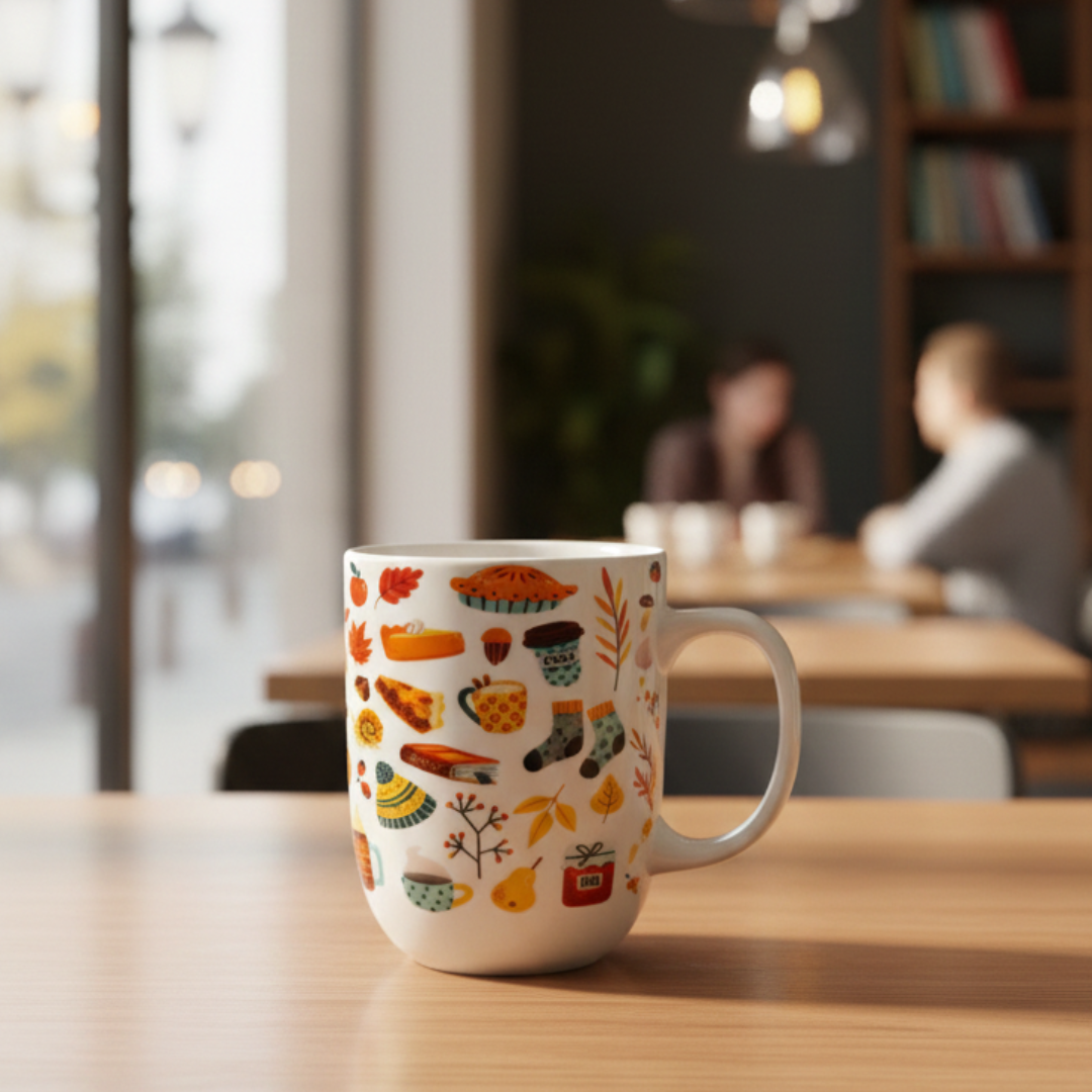 Autumn Cozy Icons Ceramic Mug 350ml